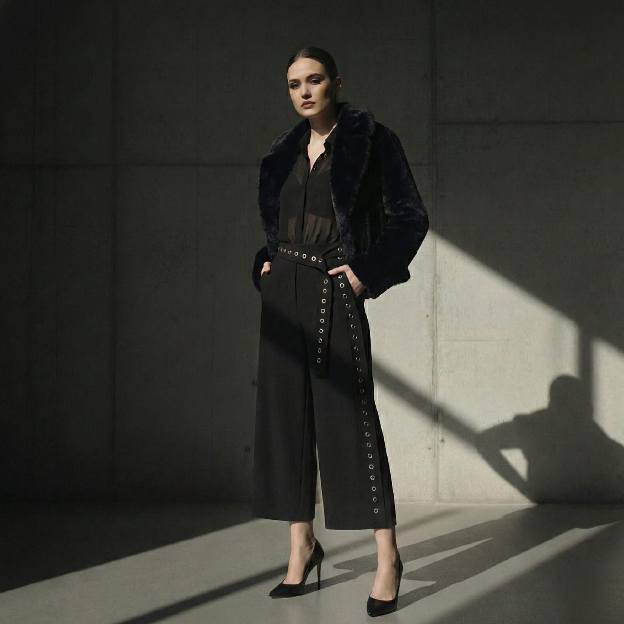 Le Capri de L’Œil Eyelet Belt Pants