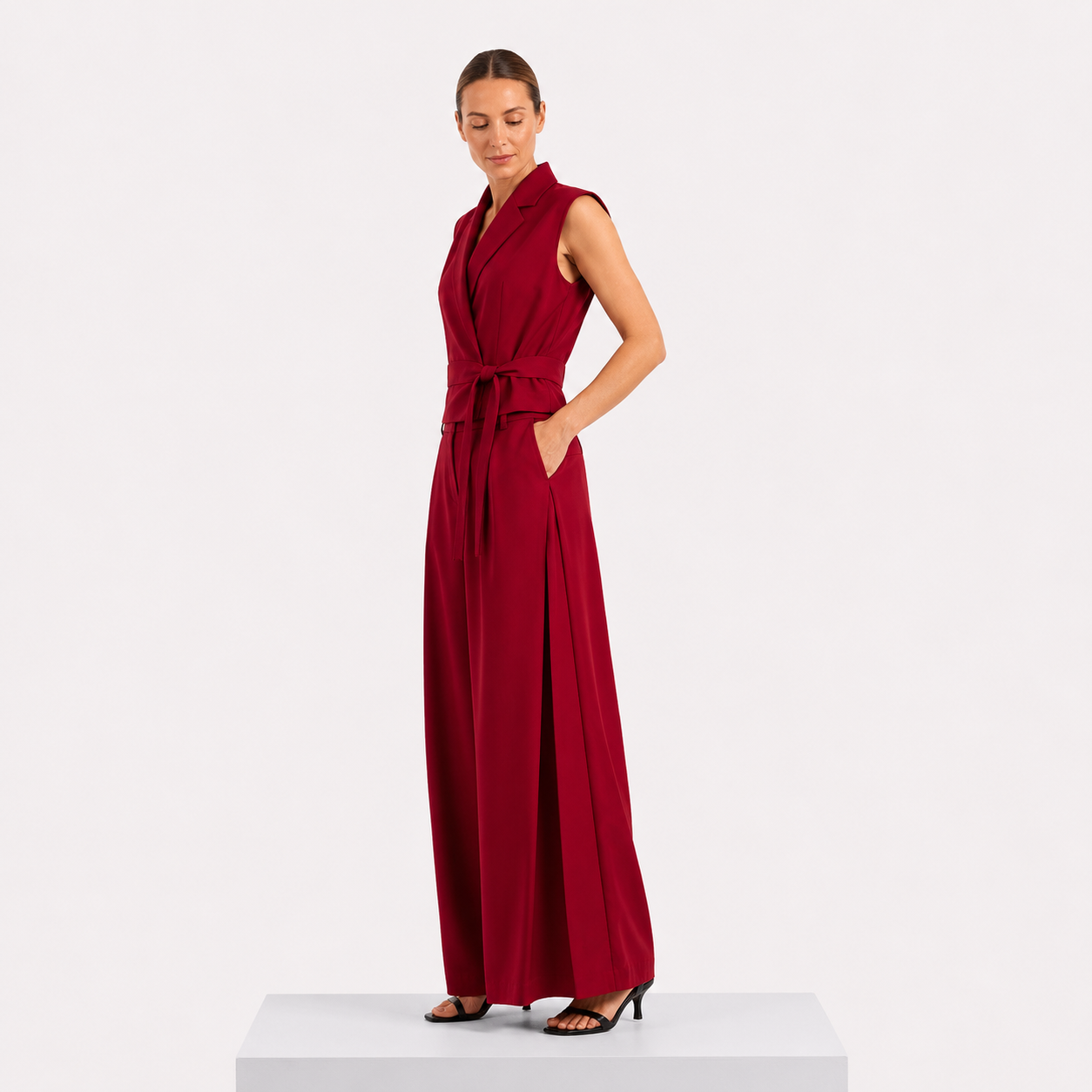 L'Élan Wide-Leg Tailored Trousers
