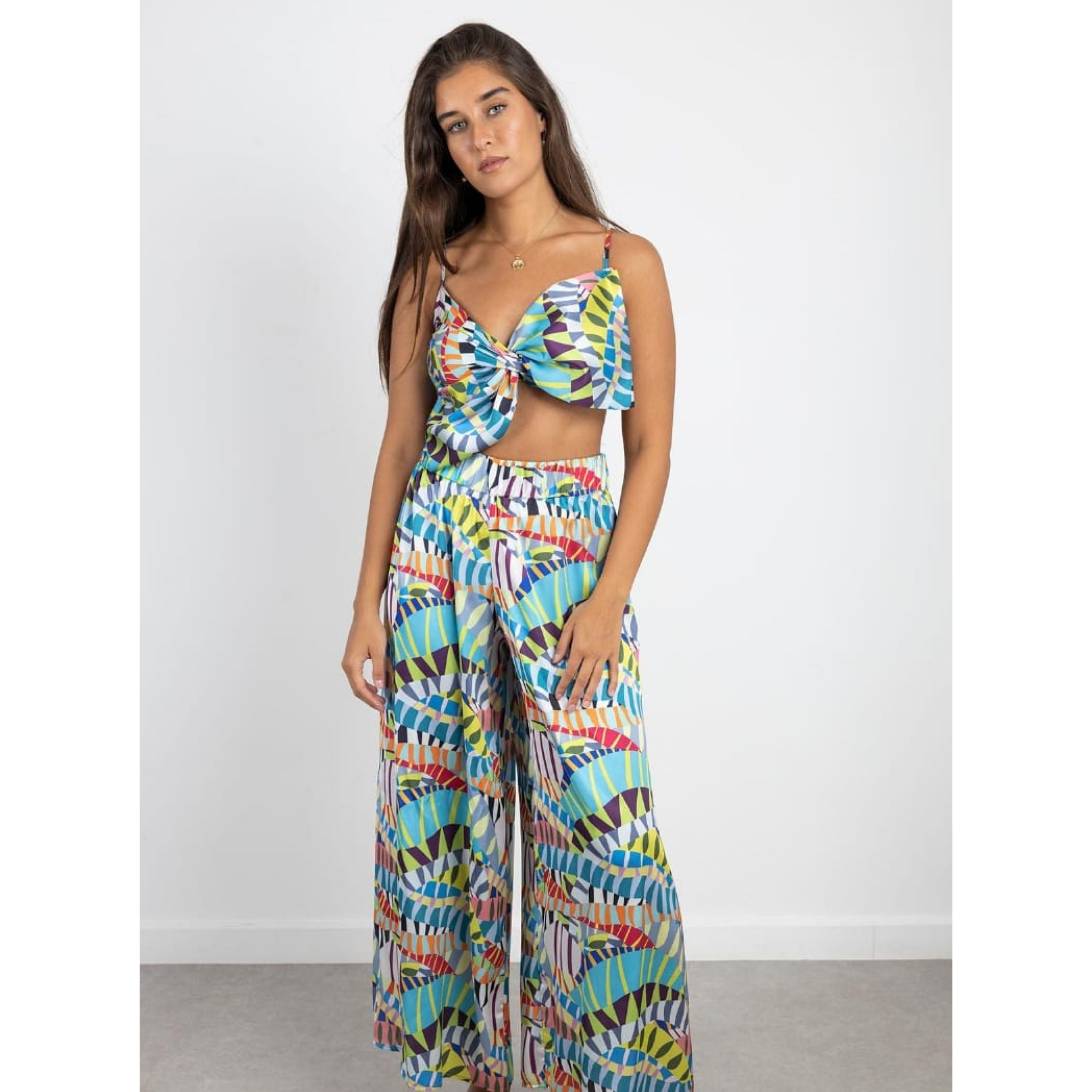 Abstract Beach Bow Bralette