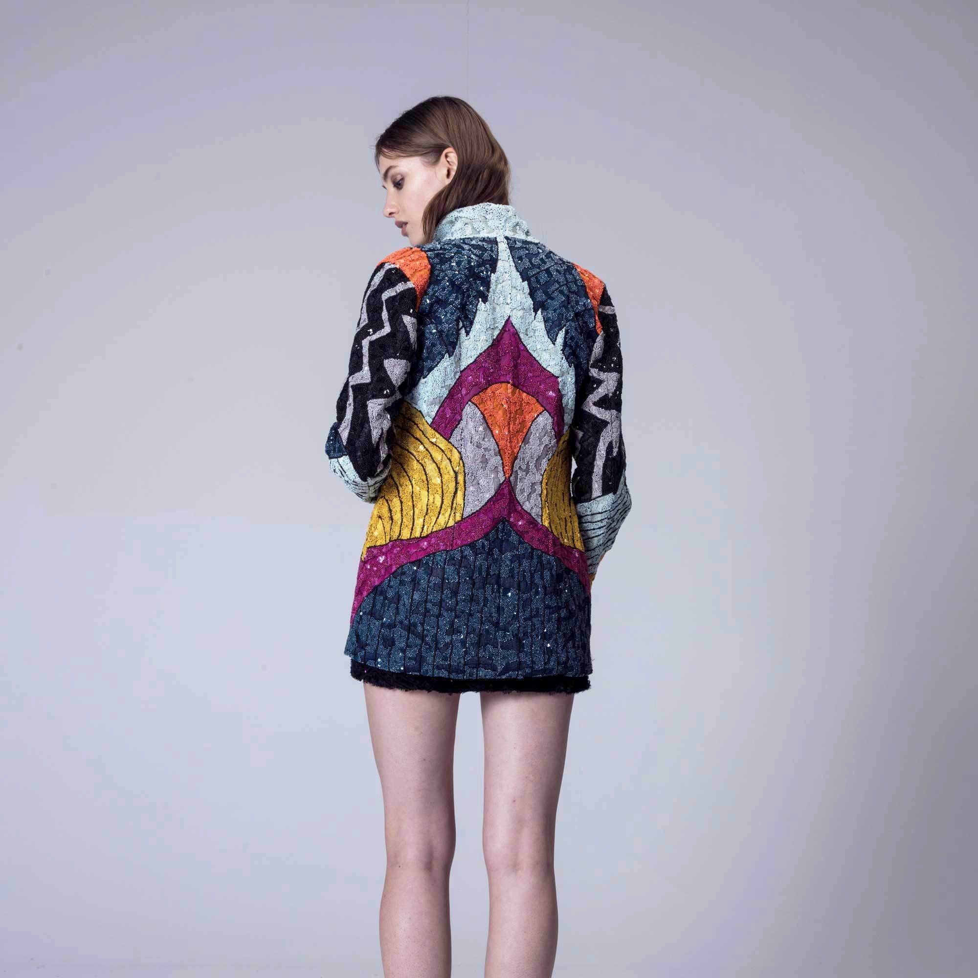 Multi-Colored Fully Embellished Blazer