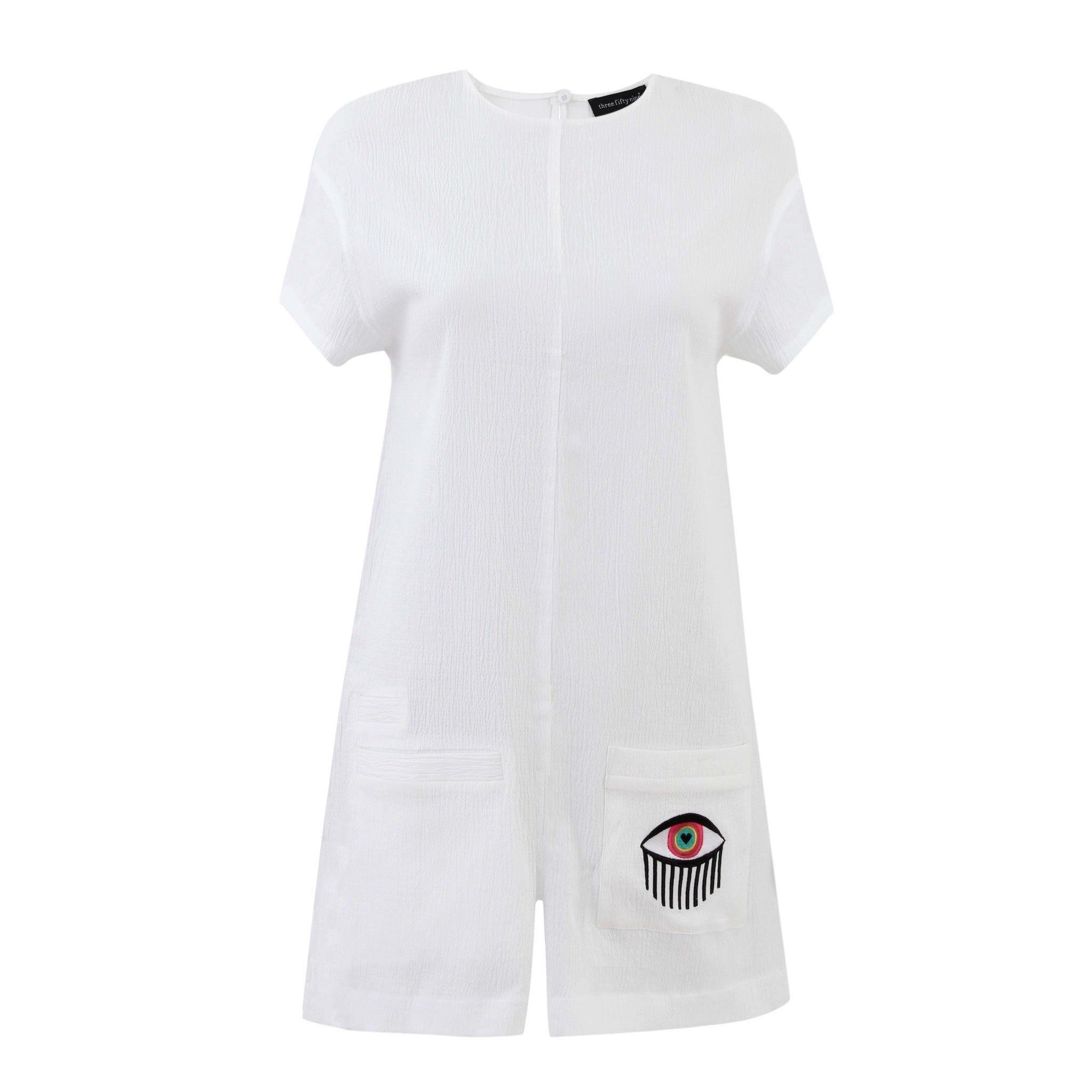 Rainbow Eye Seersucker Playsuit