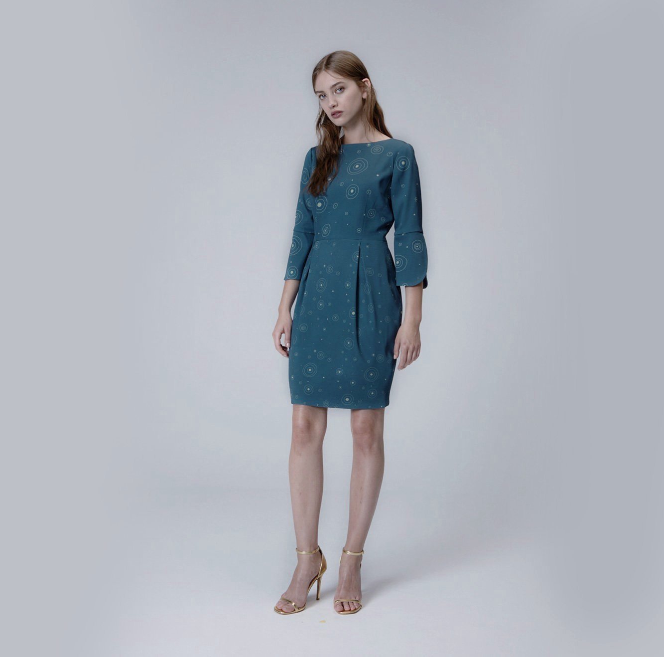 Semi loose-fit Printed Dress