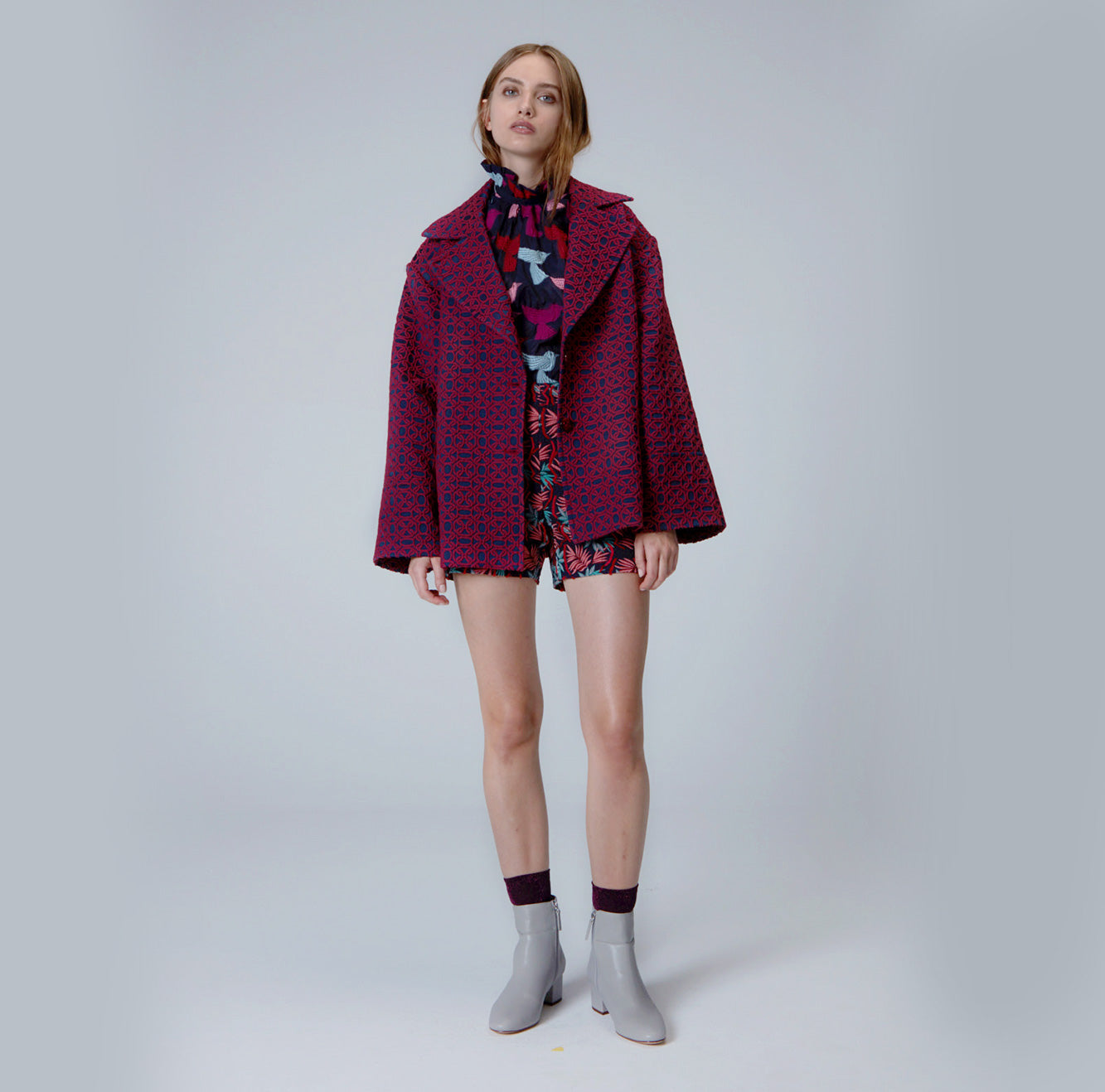 Oversized Jacquard Coat