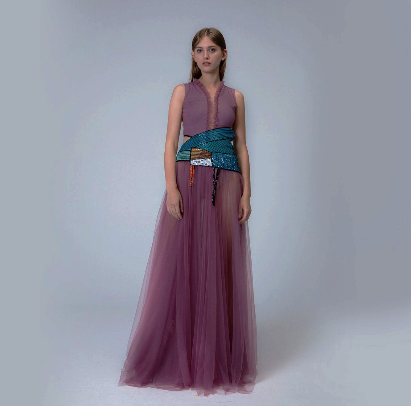 Mauve Floor Length Gown