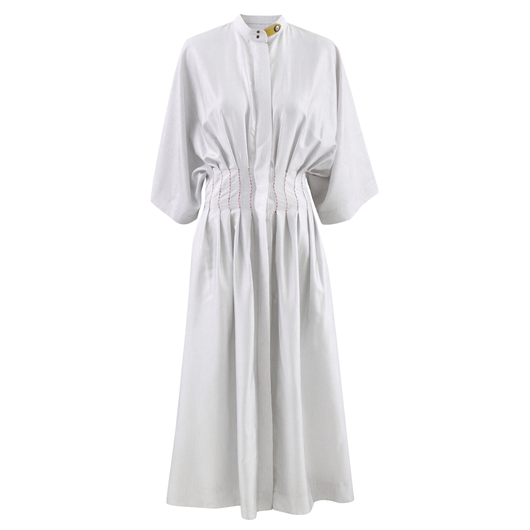 Poplin Kimono With Pleated Waist