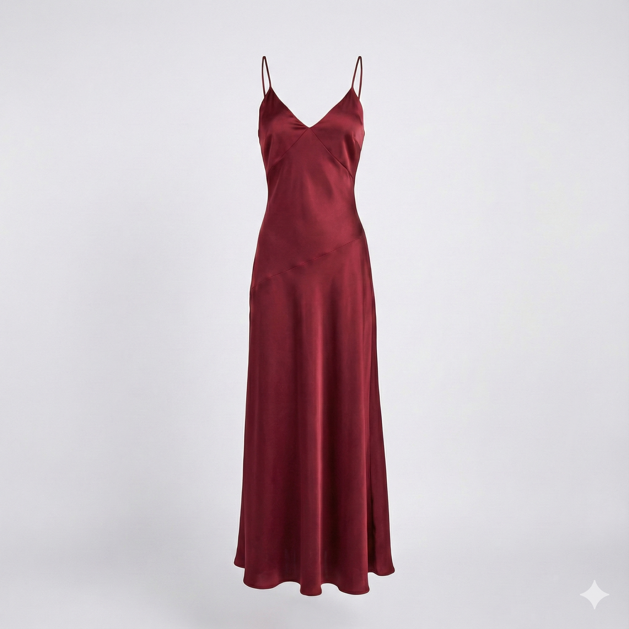 La Silhouette de Minuit Satin Slip Dress