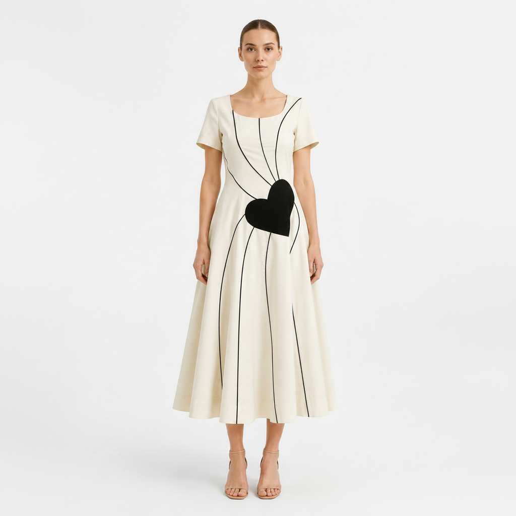 L'Éveil Heart Appliqué Dress