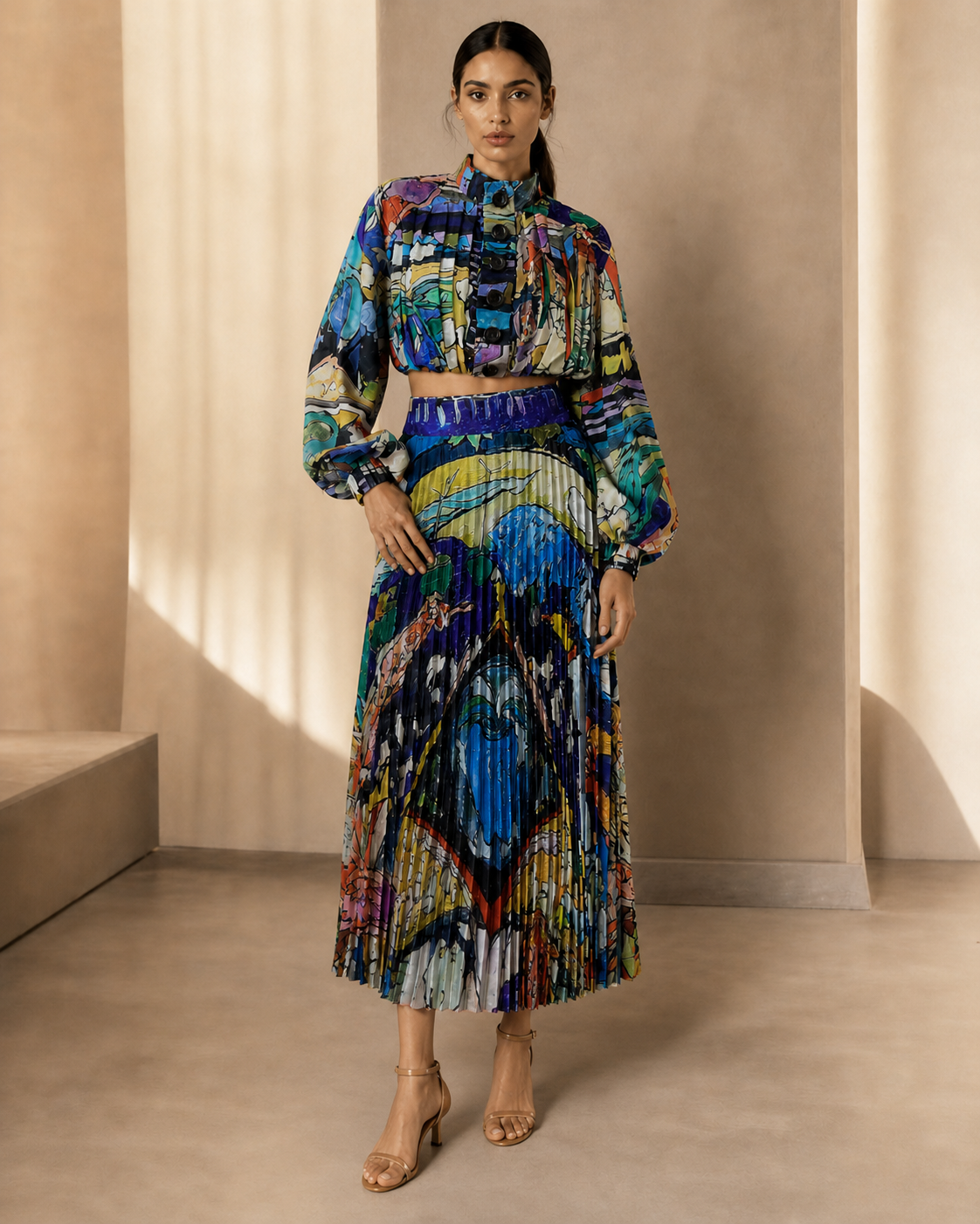 SINKING OF THE CITY PLEATED SKIRT