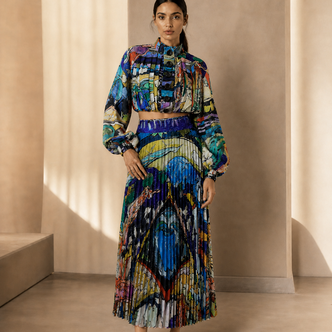 SINKING OF THE CITY PLEATED SKIRT