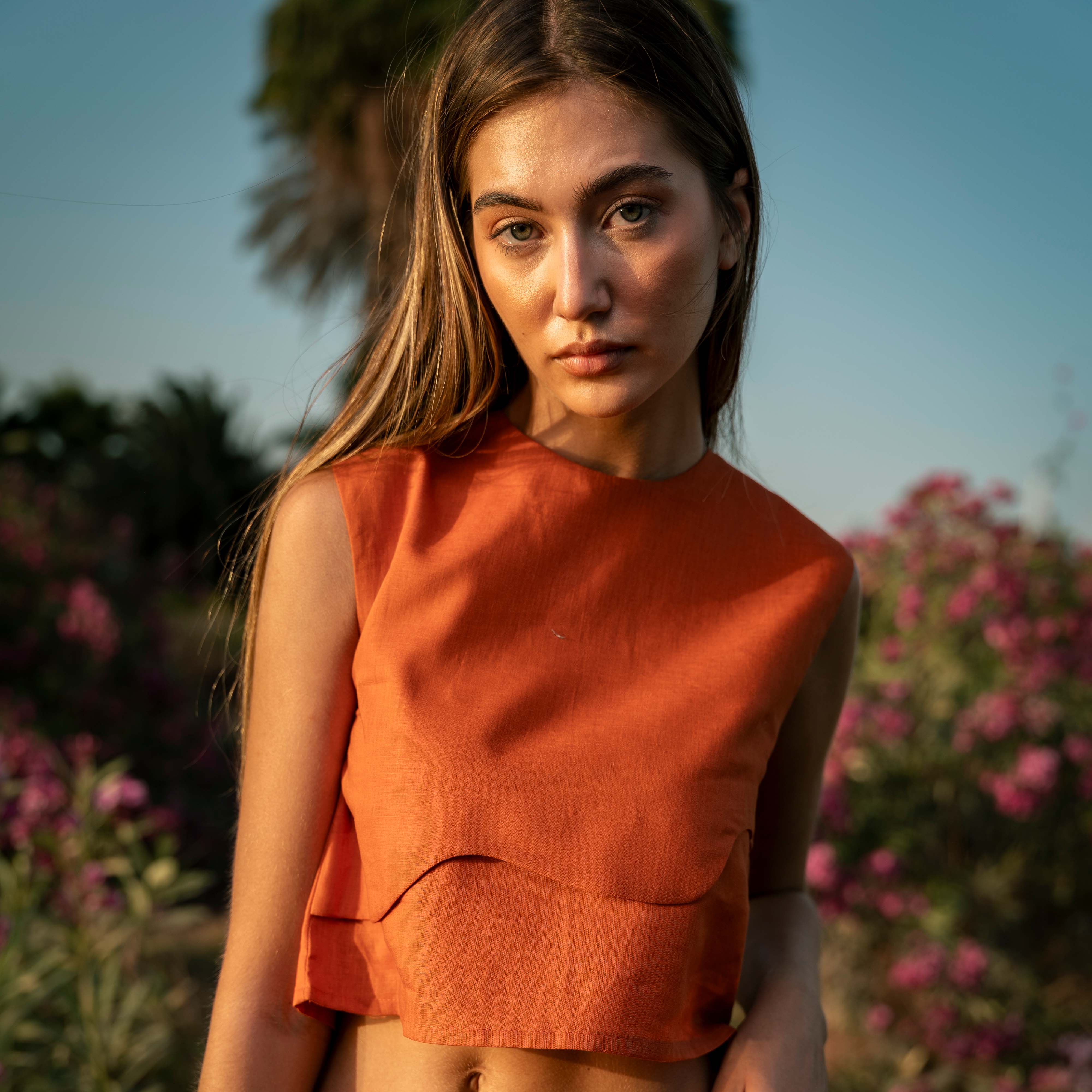 Saffron Waves Linen Set