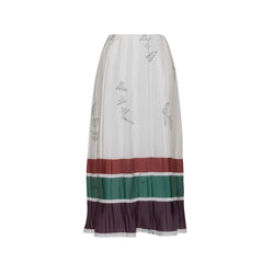 Off-White Printed Pleated Midi Skirt
