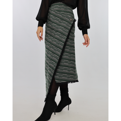 Asymmetrical Jacquard Wrap Skirt